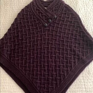 Cozy Knit Poncho in Deep Purple